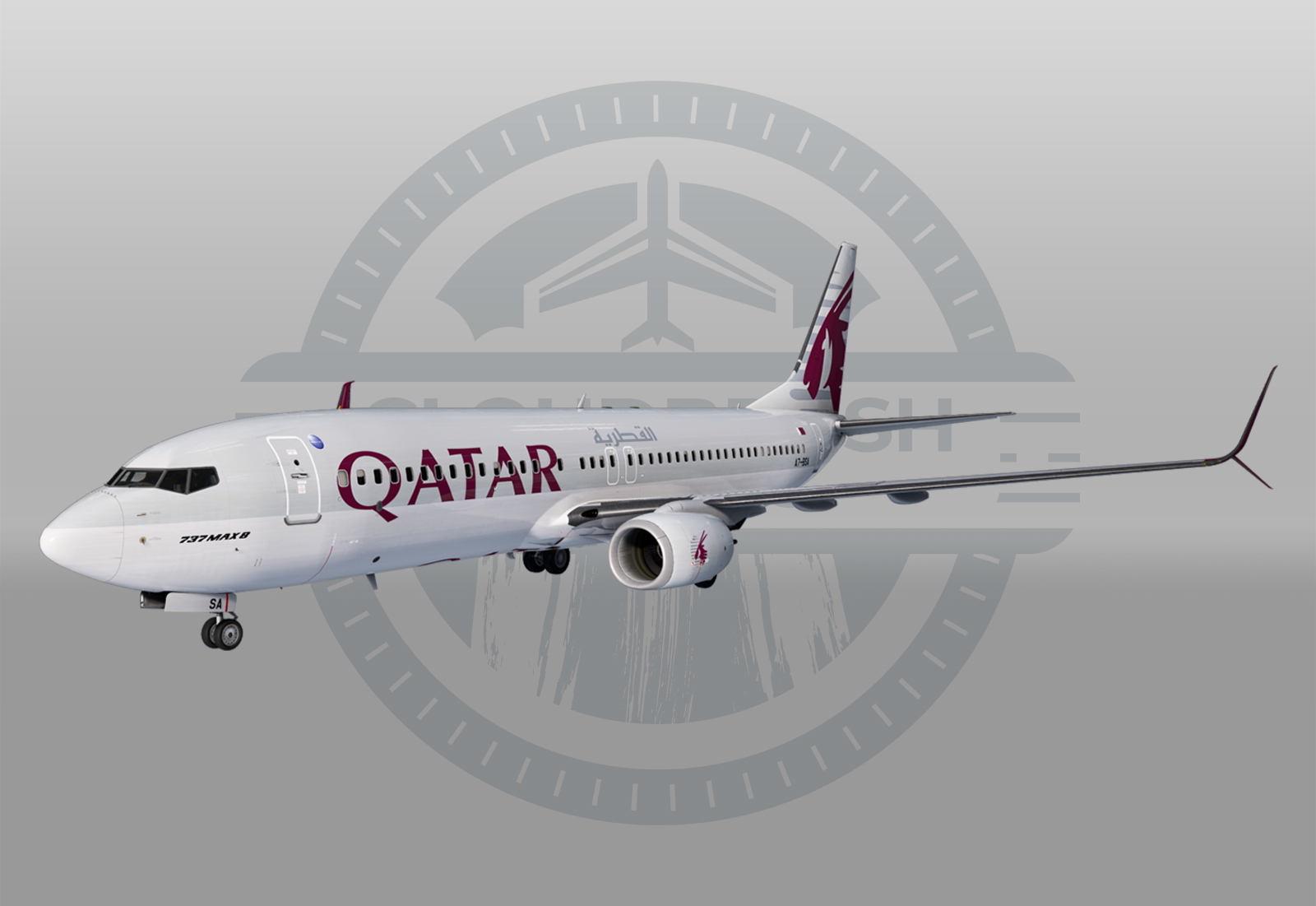 PMDG 737-800 "MAX" - Qatar Airways A7-BSA (w/ cabin) - Image 1