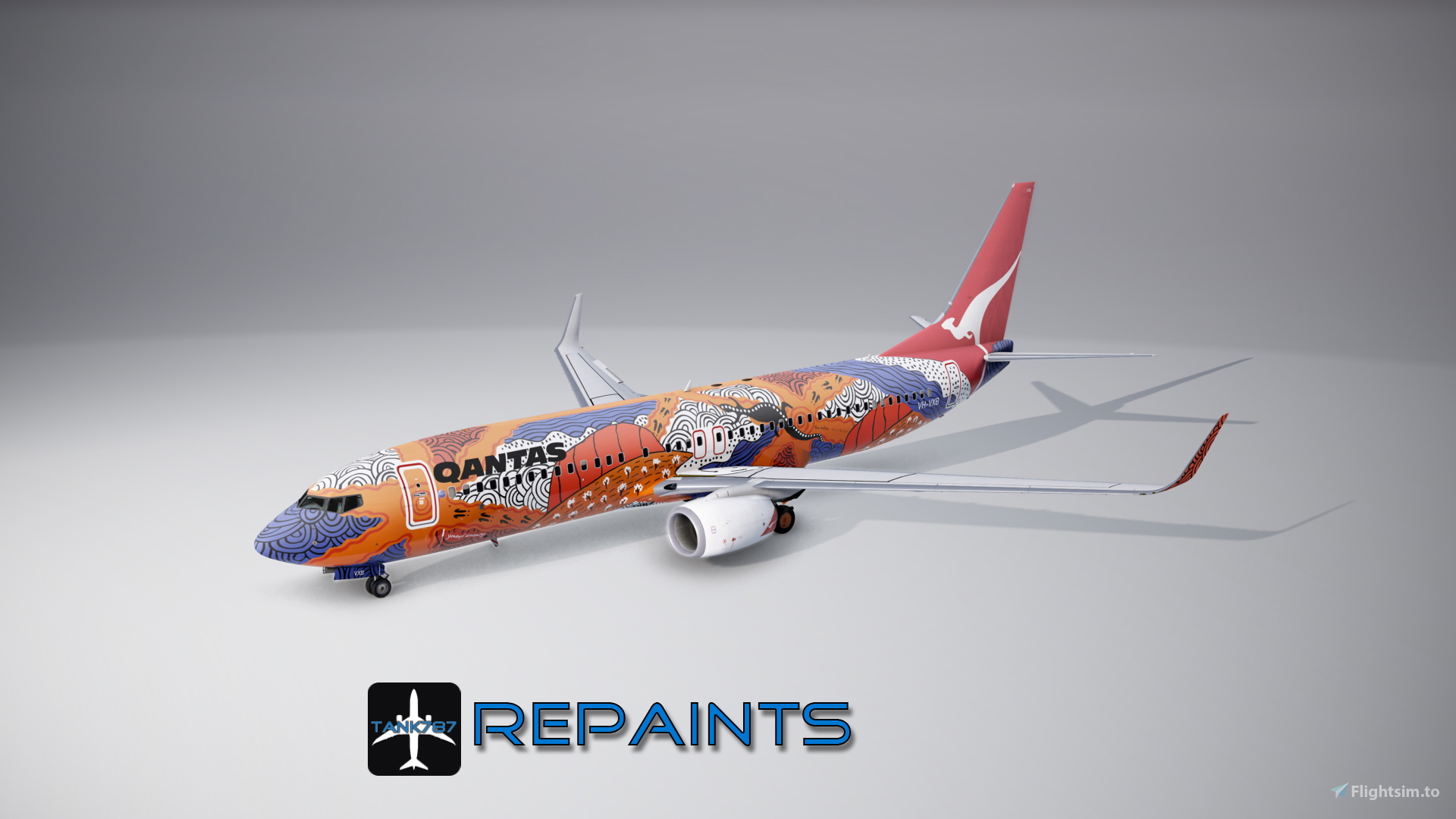 ヘルパ 1/200 QANTAS B737 Yananyi Dreaming Qantas Boeing 737-800 for FS2004