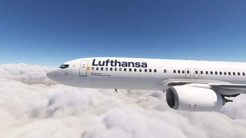 PMDG 737-800 w/ cabin Lufthansa (D-AINQ) - BW & SSW