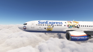 PMDG 737-800 w/ cabin Sunexpress Minions Edition (TC-SOH) thumbnail 1