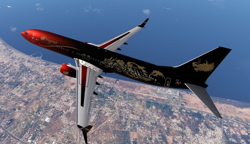 PMDG 737-900ER Dragonair (fictional) with Cabin