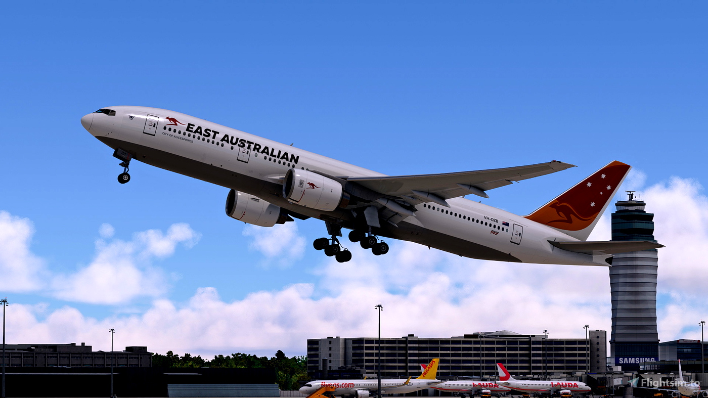 PMDG 777-200ER EAST AUSTRALIAN VH-OZB Livery 对于 Microsoft Flight ...