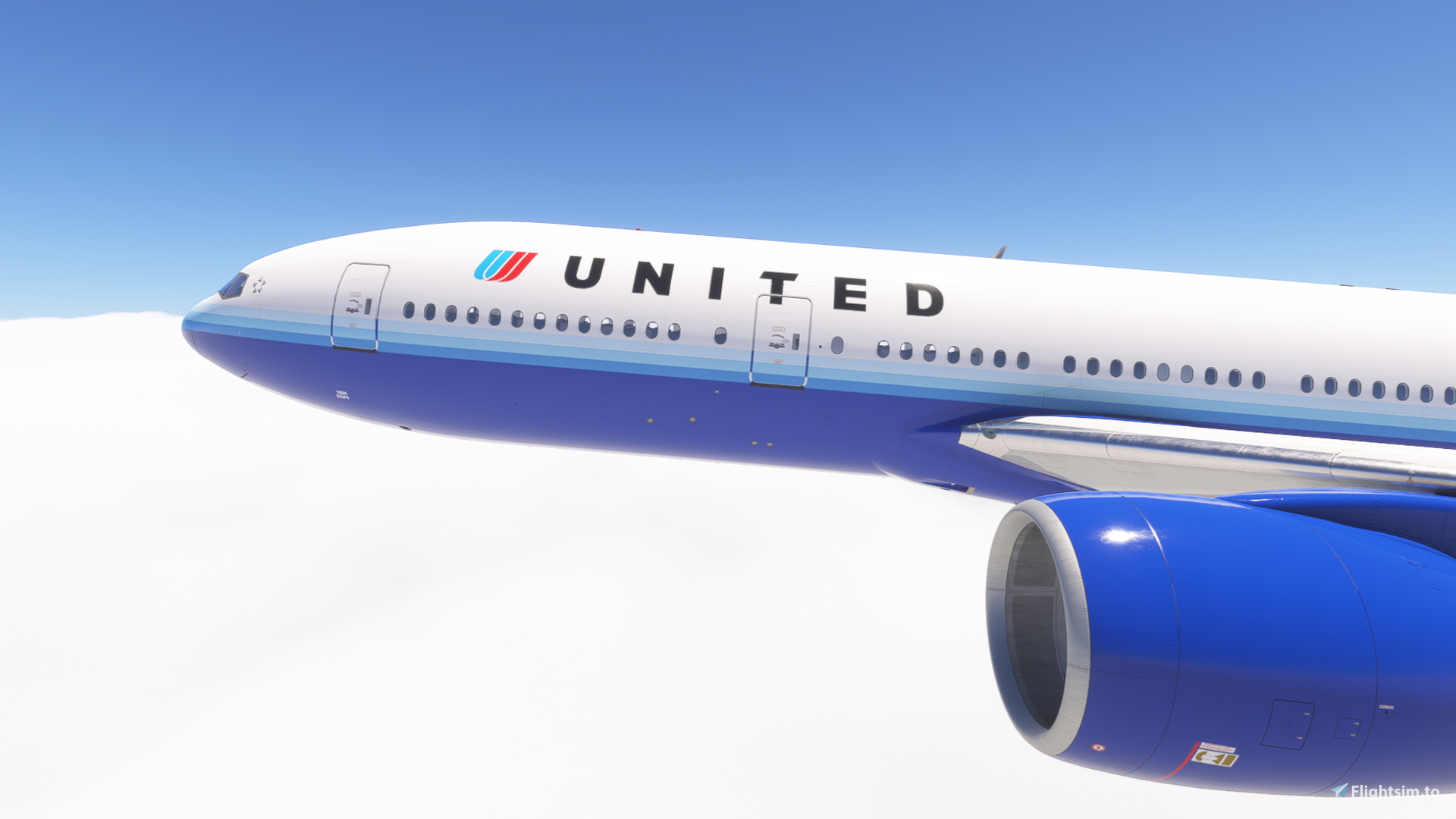 PMDG 777-200ER /w cabin United Airlines - Blue Tulip N784UA