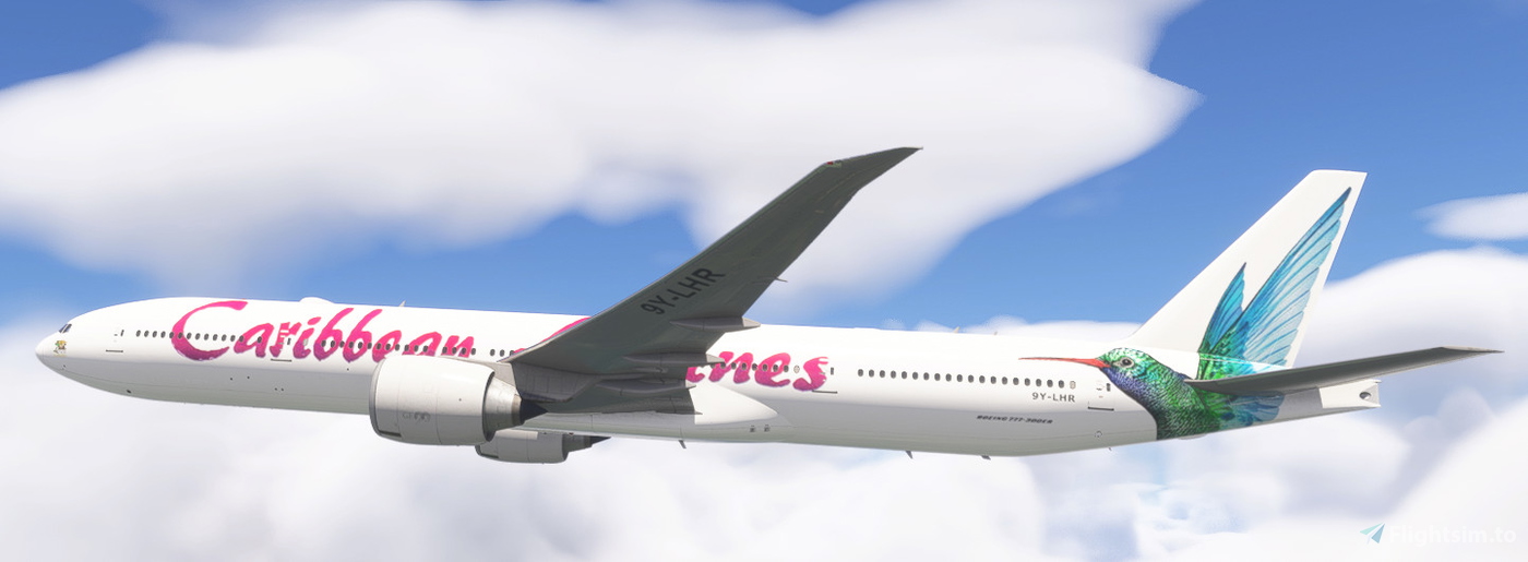 PMDG 777-300ER CARIBBEAN AIRLINES (9Y-LHR)-Fictional- w/Cabin 对于 ...