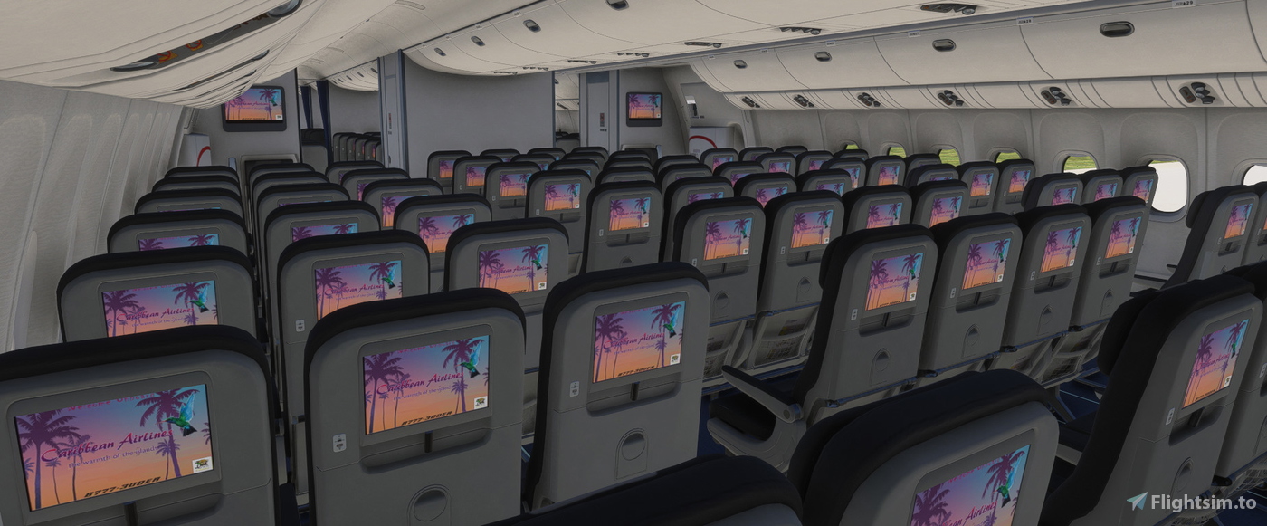 PMDG 777-300ER CARIBBEAN AIRLINES (9Y-LHR)-Fictional- w/Cabin 对于 ...