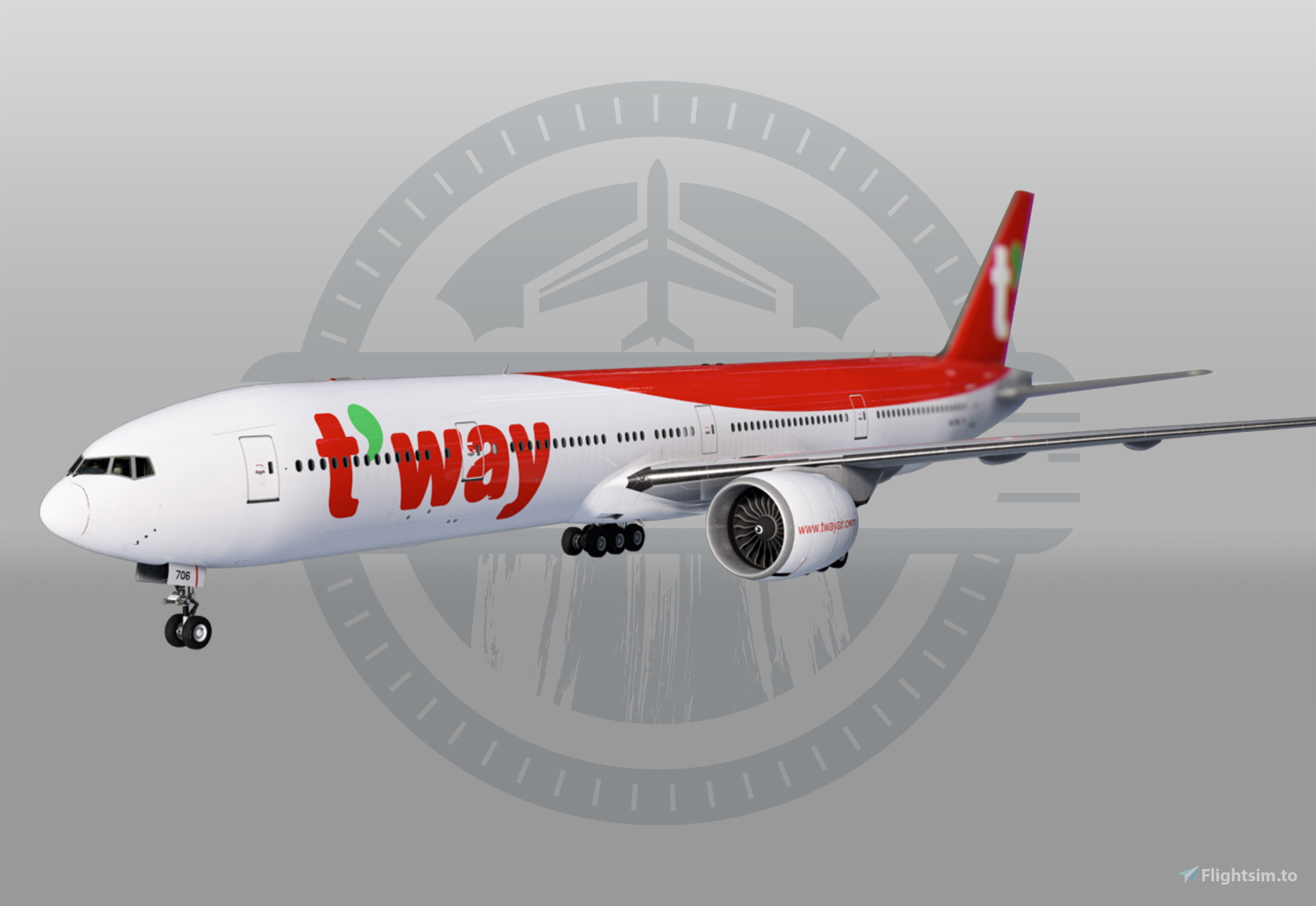 PMDG 777-300ER - T'Way Air HL8706 のために Microsoft Flight