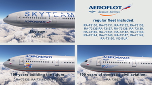 PMDG 777-300ER w/ cabin Aeroflot complete fleet (regular + Skyteam + 100 years) thumbnail 7