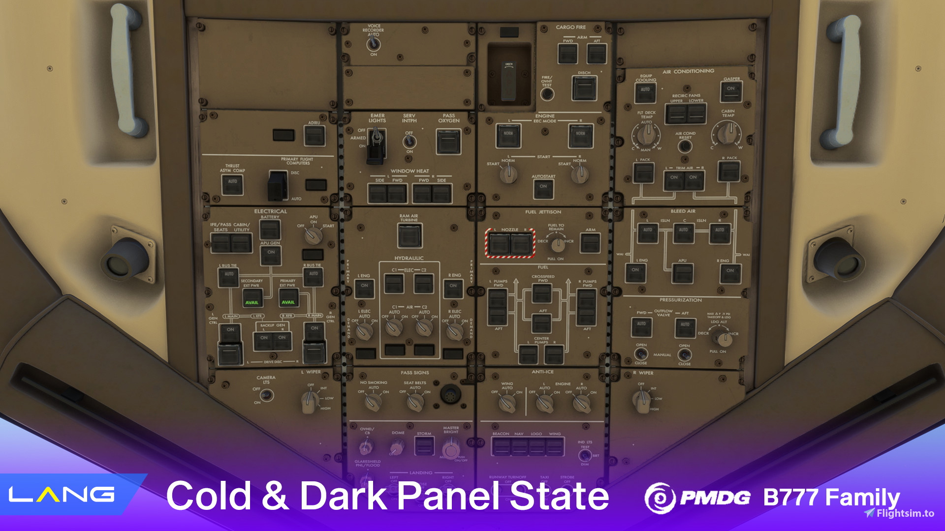 PMDG 777 Cold & Dark Panel State - Image 1