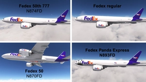 PMDG 777F Federal Express complete fleet (regular, Fedex50, 50th 777, Panda Express) thumbnail 7