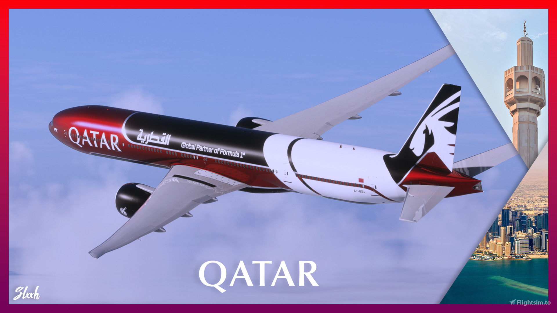 PMDG 77W | Qatar New Formula 1 A7-BEL [8K] for Microsoft Flight