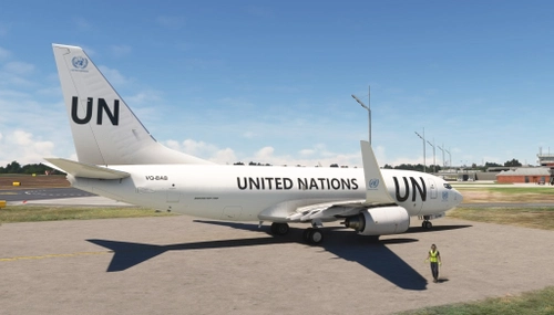 PMDG B737-700  BDSF  United Nations livery (cargo)