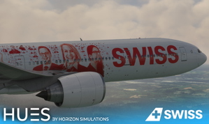 PMDG B777-3DEER Swiss HB-JNA Swiss Faces Livery W/cabin thumbnail 2