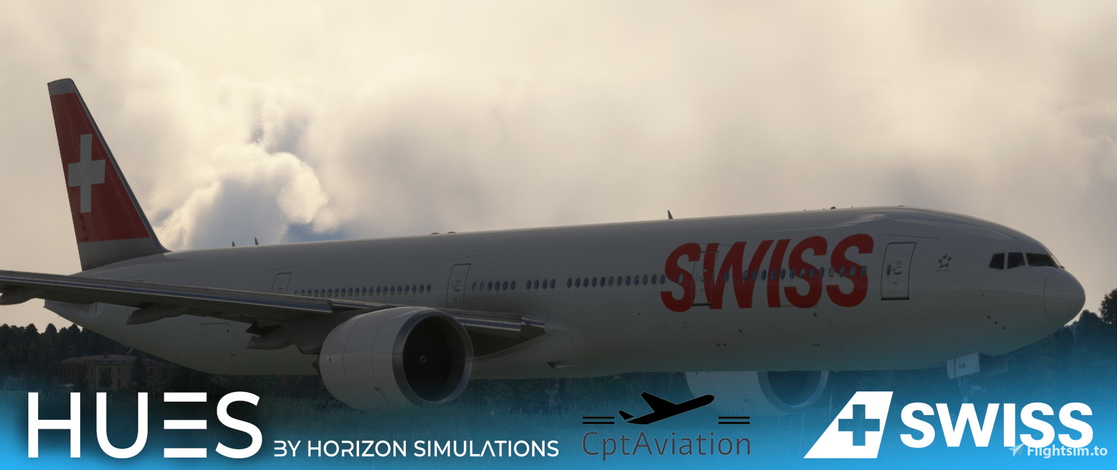 PMDG B777-3DEER Swiss HB-JNB Swiss Livery W/cabin - Image 1