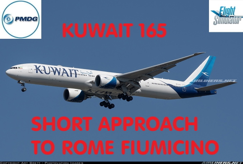 PMDG B777 Short approach to LIRF with real ATC
