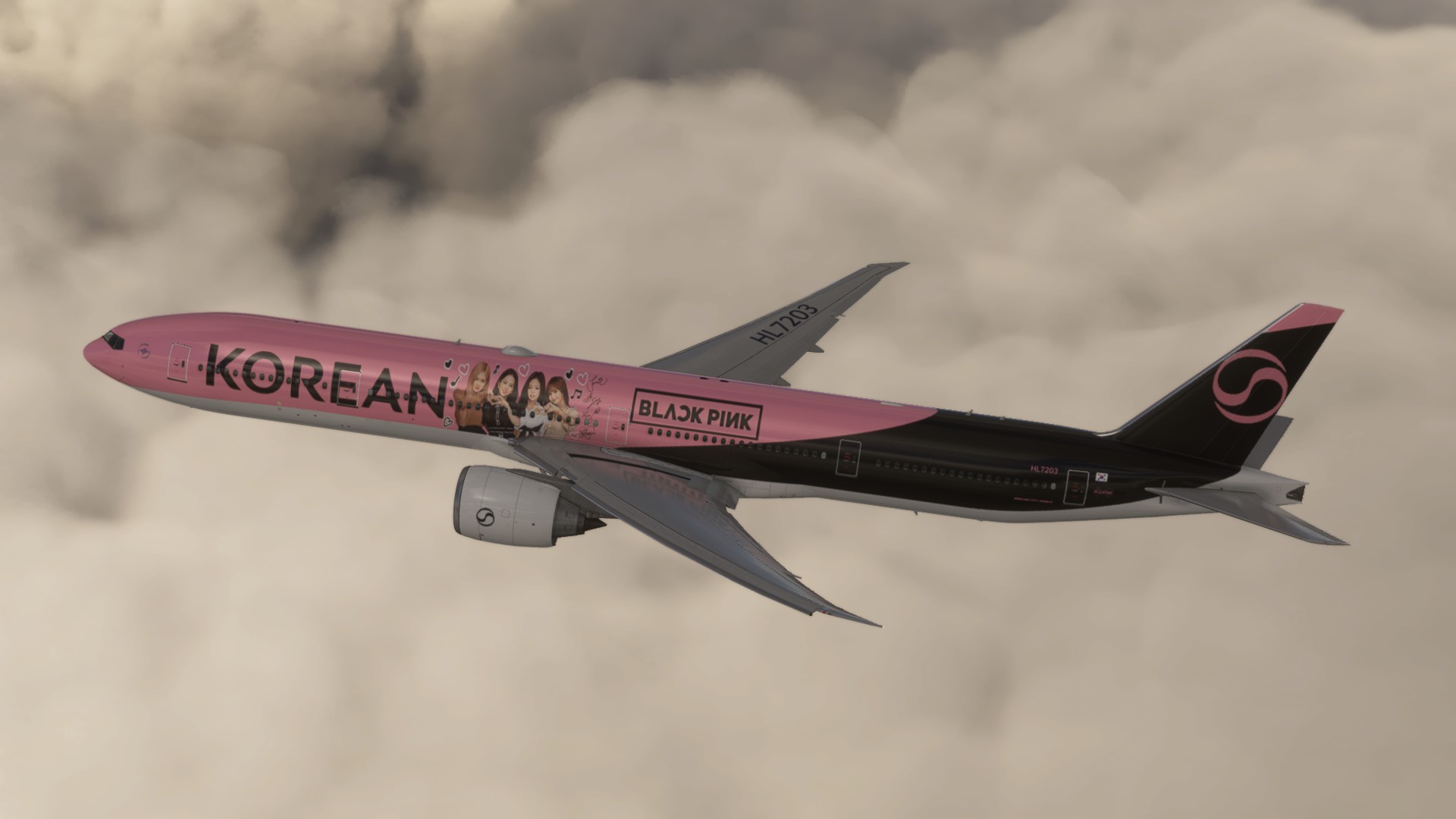 PMDG Boeing 777-300ER Korean Air BLACK PINK (Fictional) - Aircraft