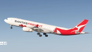 Qantas Santa's Freight (VH-XF4) iniBuilds A330-300P2F - 8K thumbnail 4