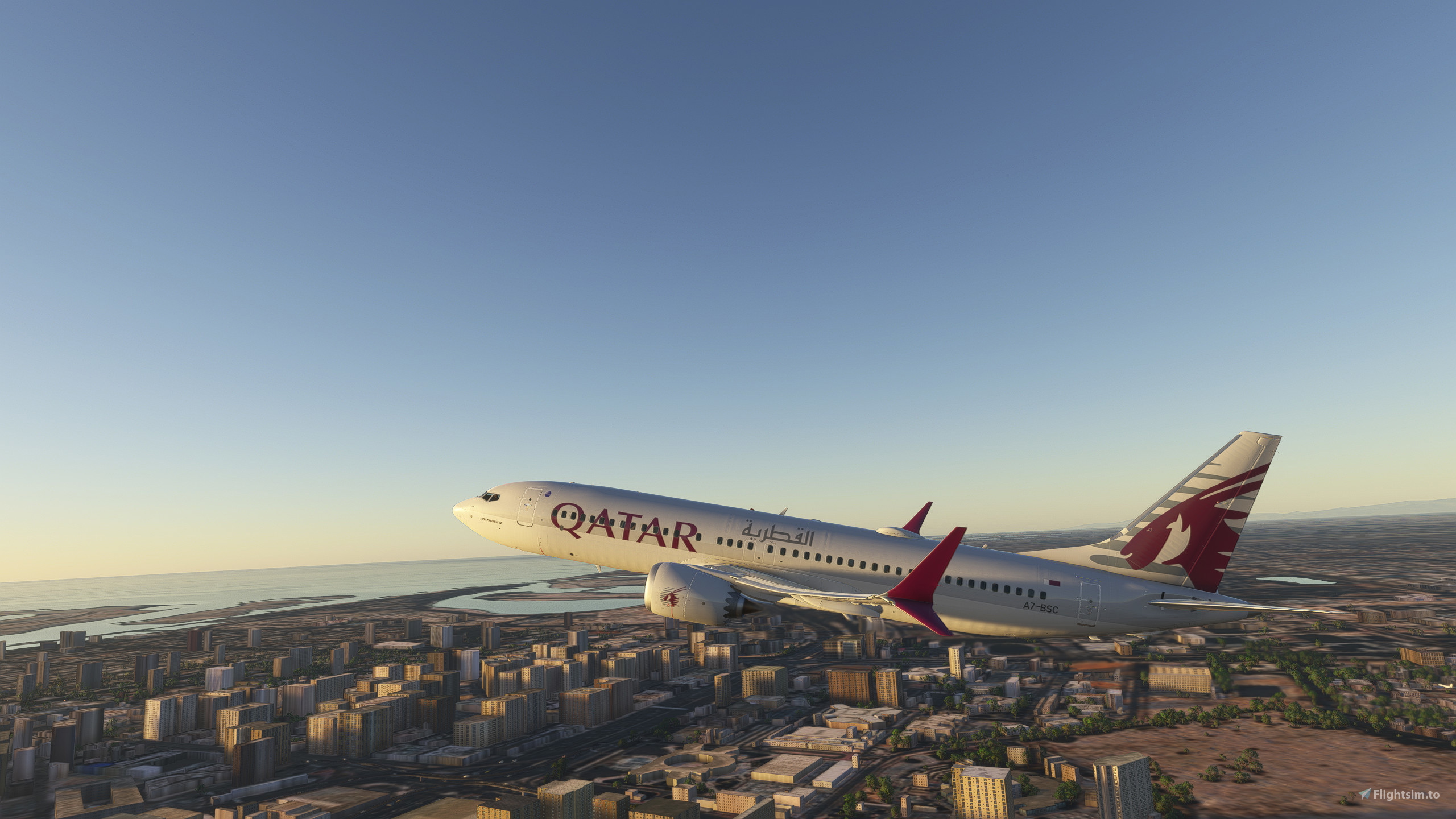 Qatar A7BSC Asobo Boeing 737 MAX 8 - 8K for Microsoft Flight