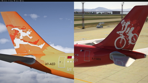 Qatar Airways  2006 Asian Games A7-AED & A7-AEG liveries for inibuilds A330-300GE MSFS2024