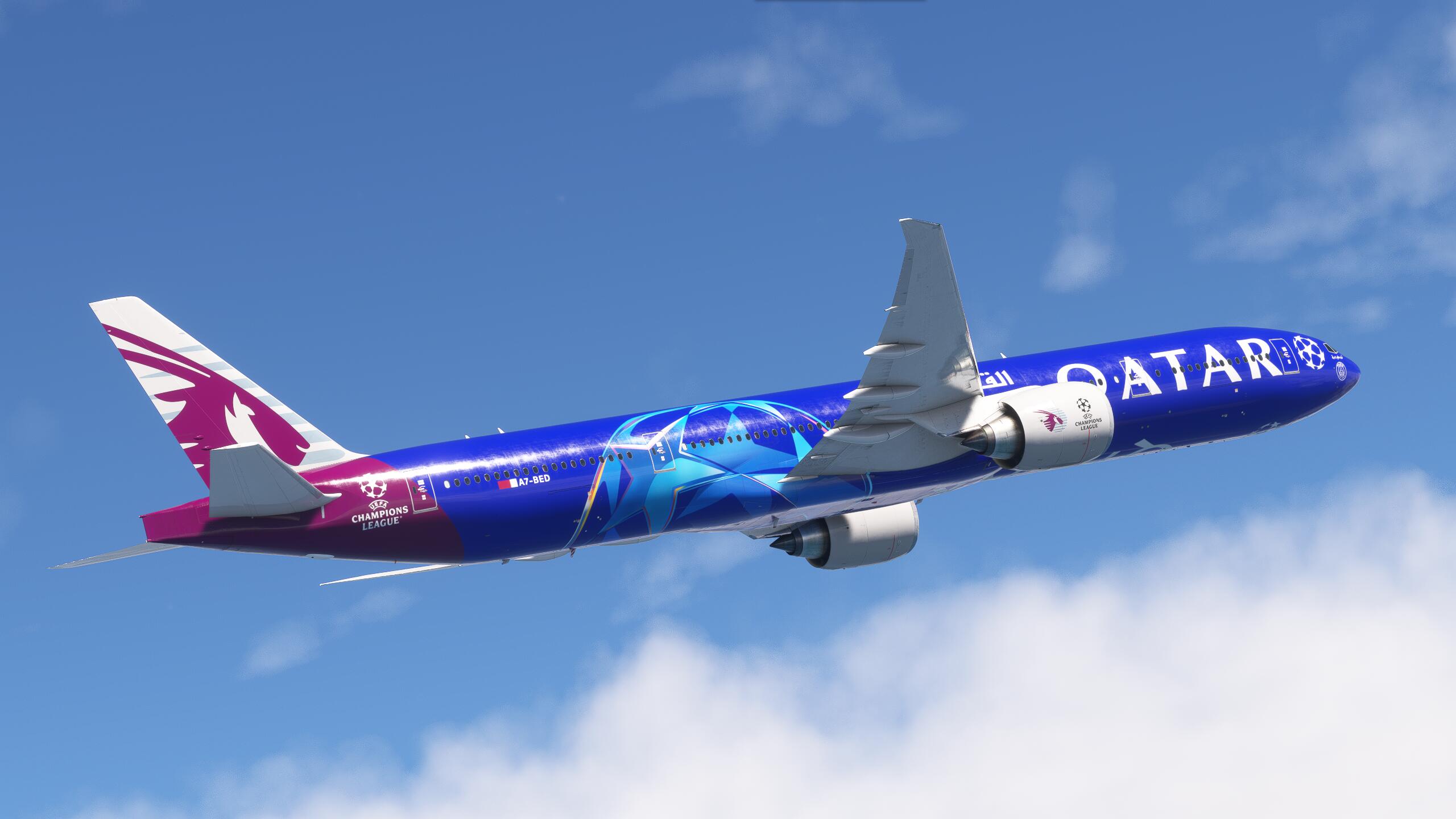 Qatar Airways A7-BED UEFA Champions League[8K] - B777-300ER