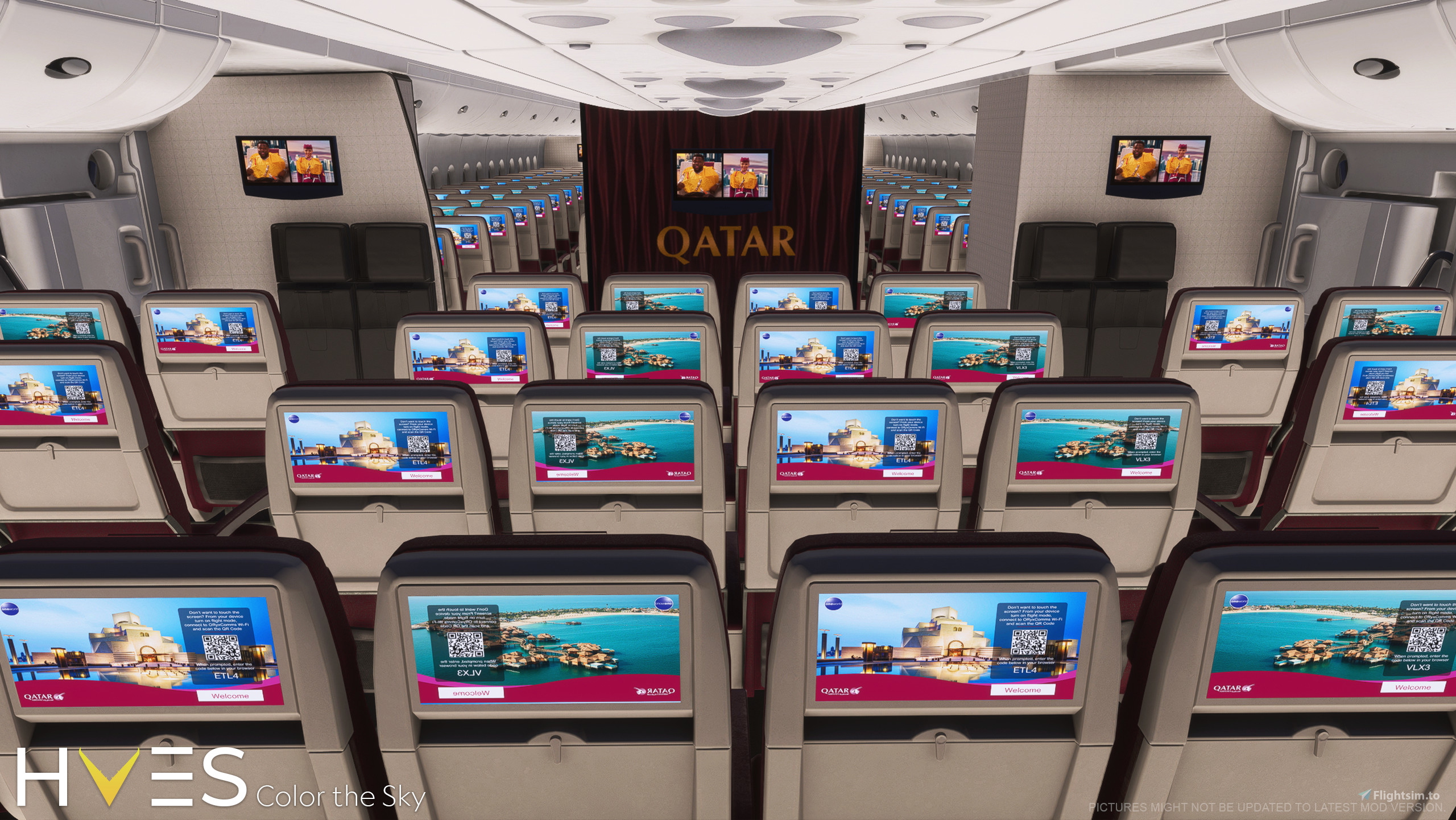 Qatar Airways Fleet w/3D Cabin | FBW A380X [Smart Decals