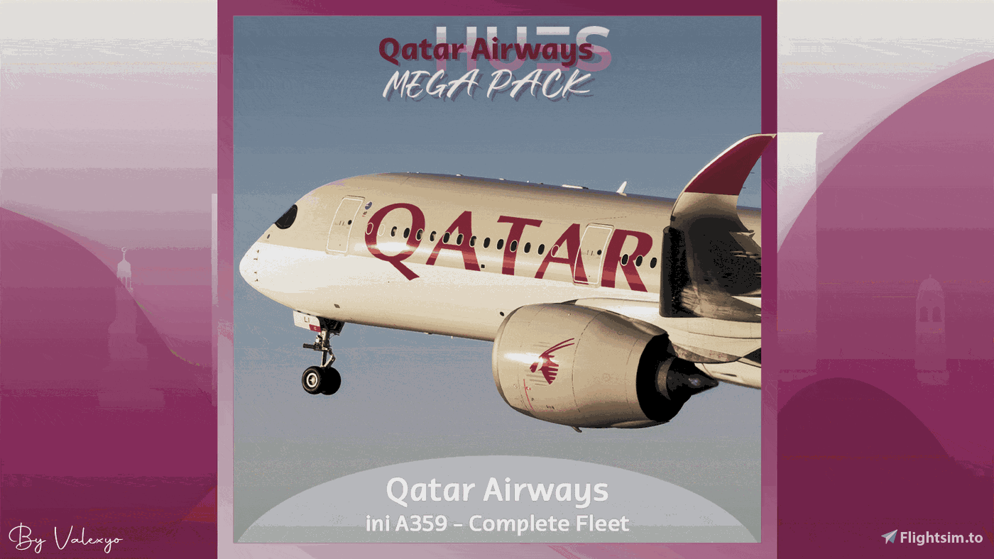 Threads QATAR Airways Fleet w/ 3D Cabin A350900 inibuilds [Smart