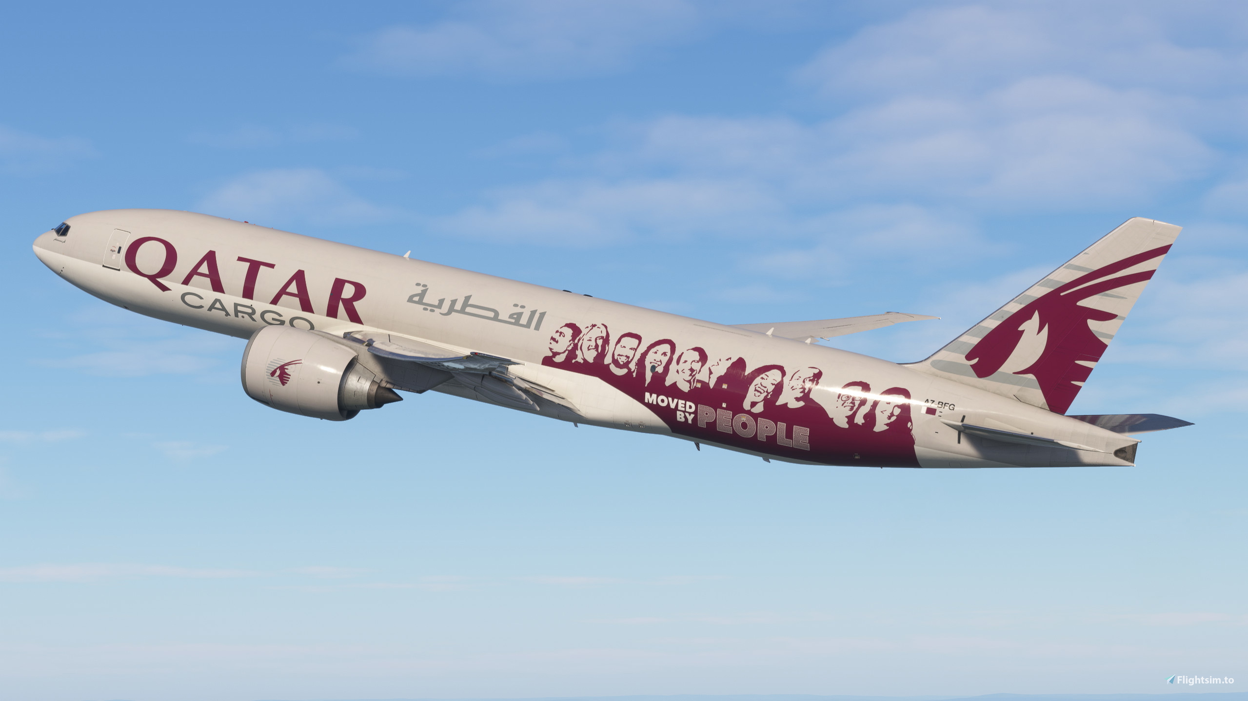 Qatar Cargo | ​A7-BFG (Moved by People) | PMDG 777-F - Image 1