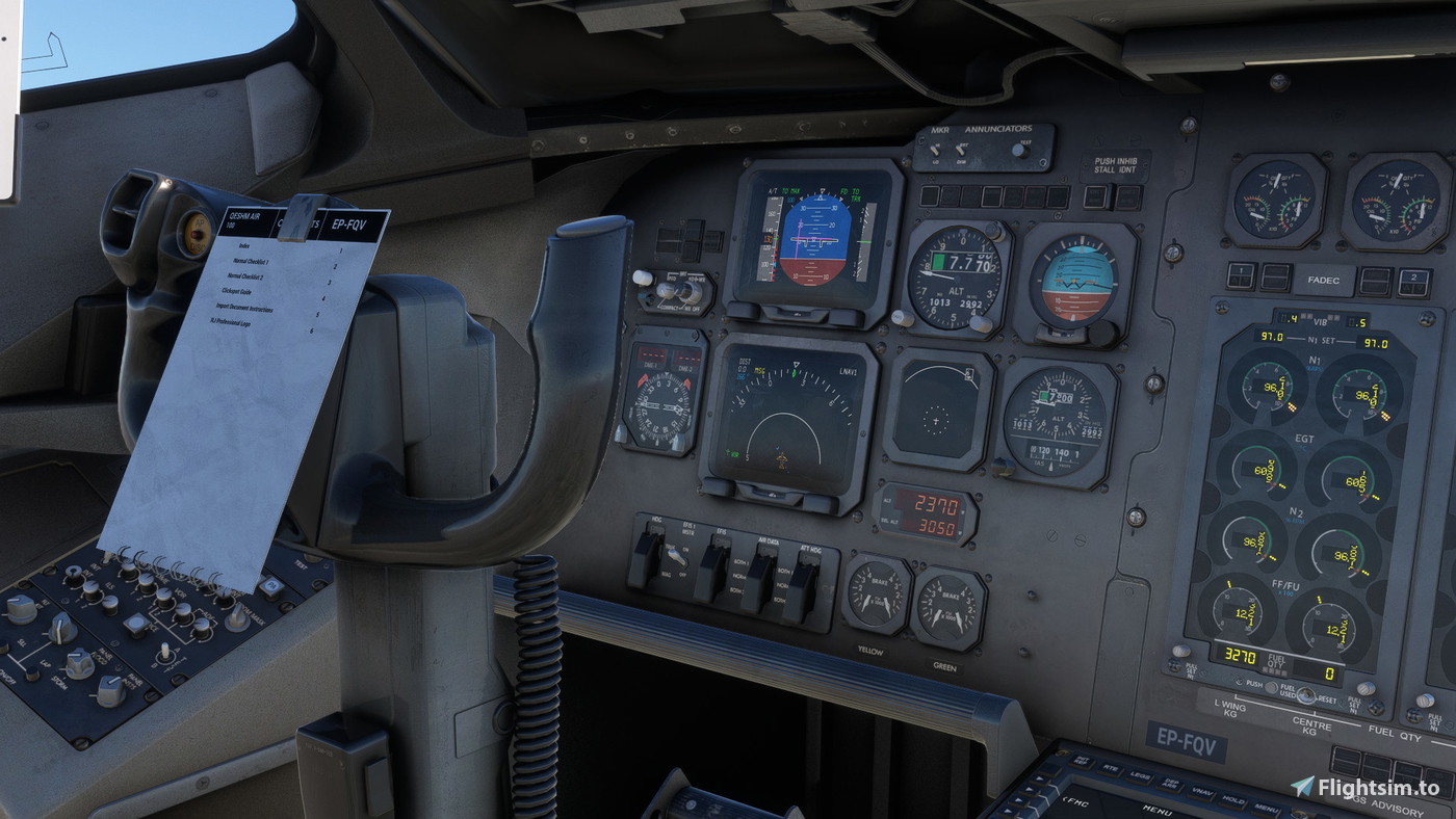 Qq Rj100 Qeshm Air EP-FQV Just Flight Avro RJ 100 - 8K のために Microsoft Flight ...