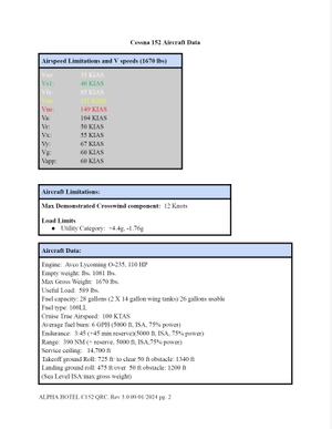 Quick Reference/Checklist - Cessna 152 thumbnail 2