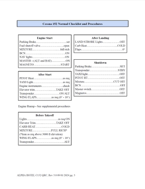 Quick Reference/Checklist - Cessna 152 thumbnail 3
