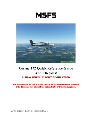 Quick Reference/Checklist - Cessna 152 thumbnail 1