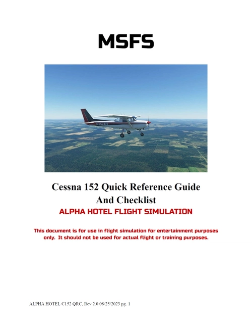 Quick Reference/Checklist - Cessna 152
