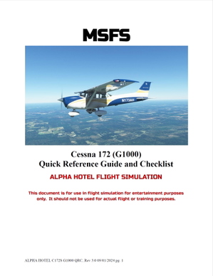 Quick Reference/Checklist - Cessna 172 (G1000) thumbnail 1