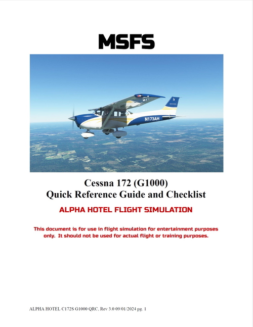 Quick Reference/Checklist - Cessna 172 (G1000)