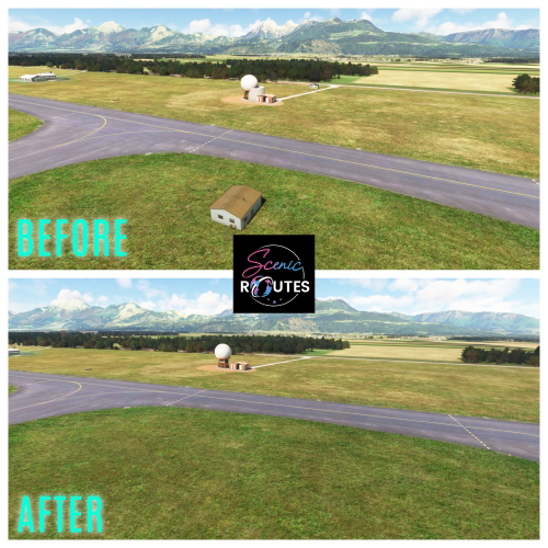 Removed buildings  for Ljubljana Airport  (Scenic Routes)