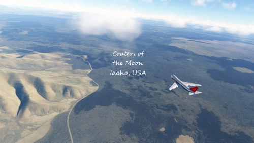RNAV approach Atomic City, Arco-Butte Co (KAOC), Idaho, USA over Craters of the Moon