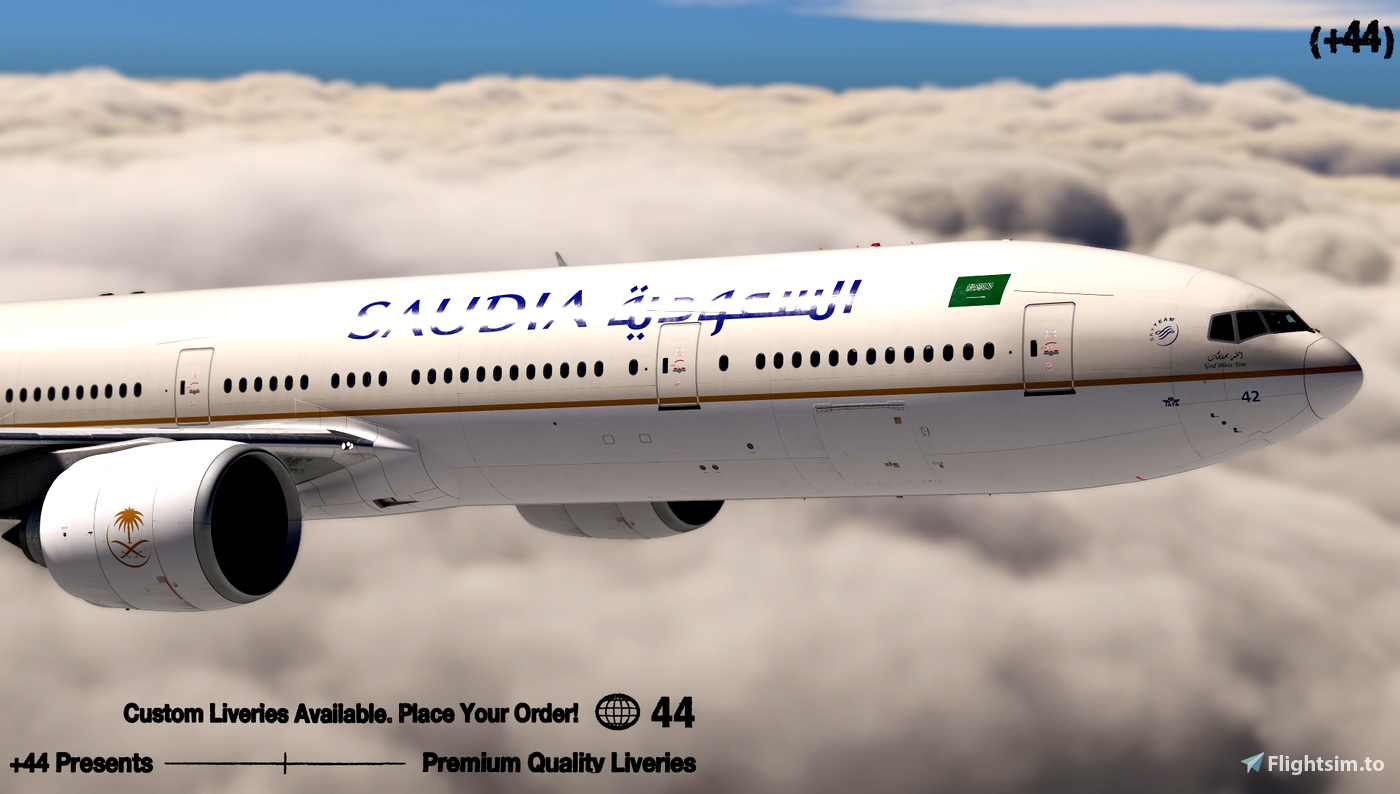 Threads - Saudia (HZ-AK42) PMDG 777-300ER - 8K 对于 Microsoft Flight ...