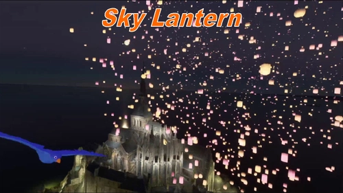 Sky Lantern,Le Mont-Saint-Michel
