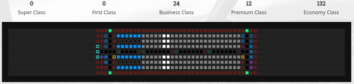 SLC Cabin Layout FENIX A320 with 168 Seats - Business and Economy