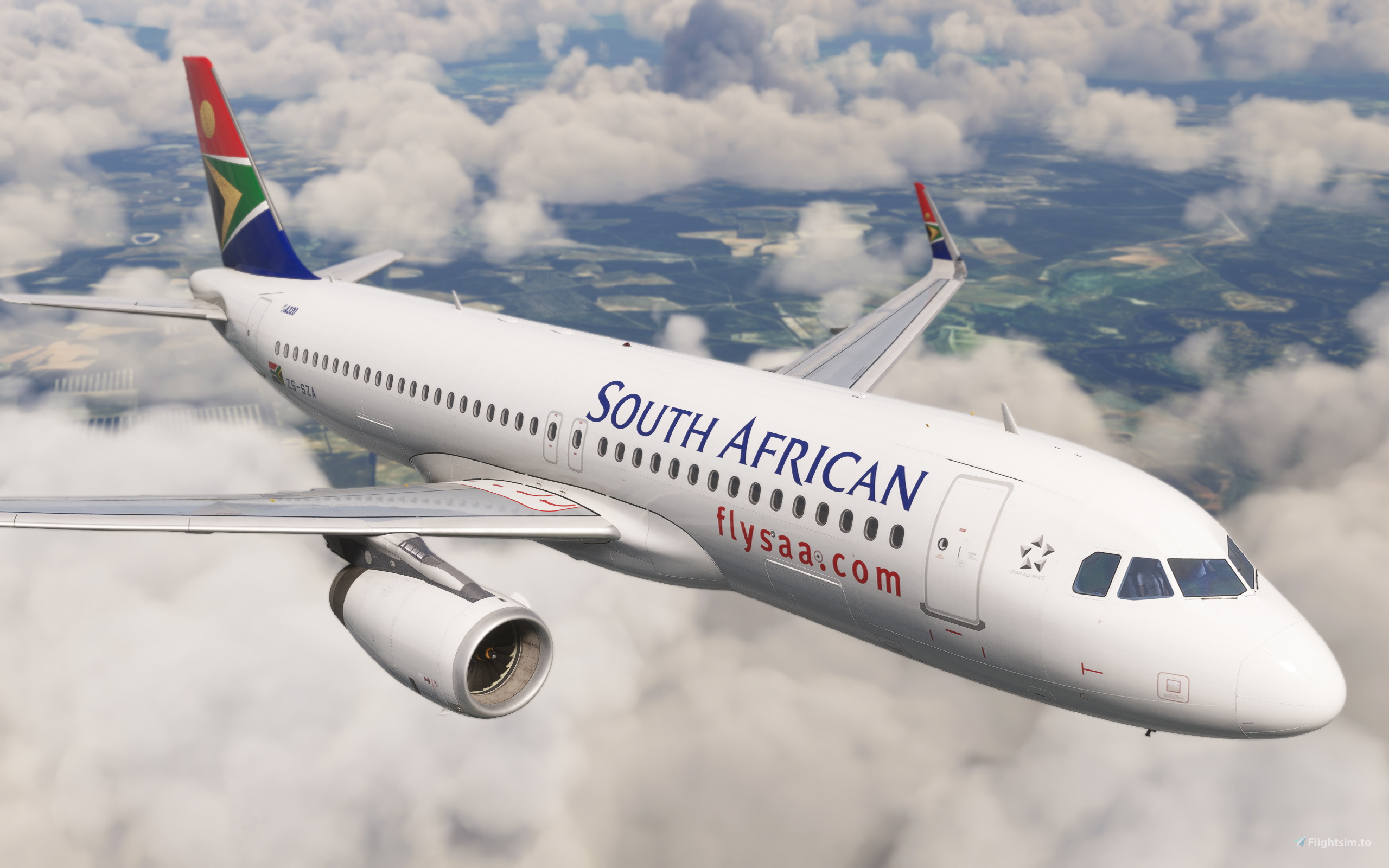 South African Airways Fenix v2 A320-200 IAE ZS-SZA with Sharklets
