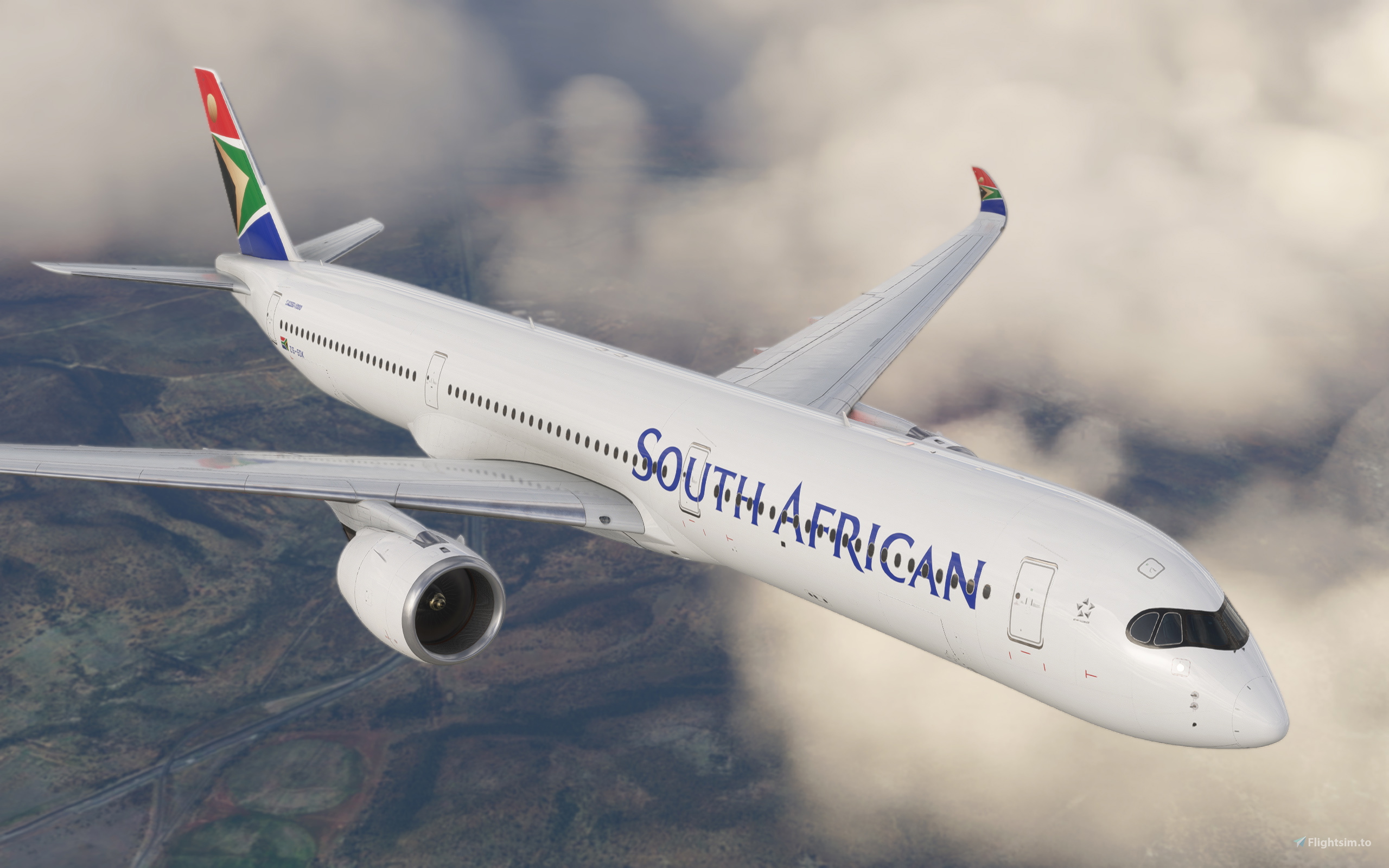 South African Airways A350-900 1970's Retro Livery Fictional の