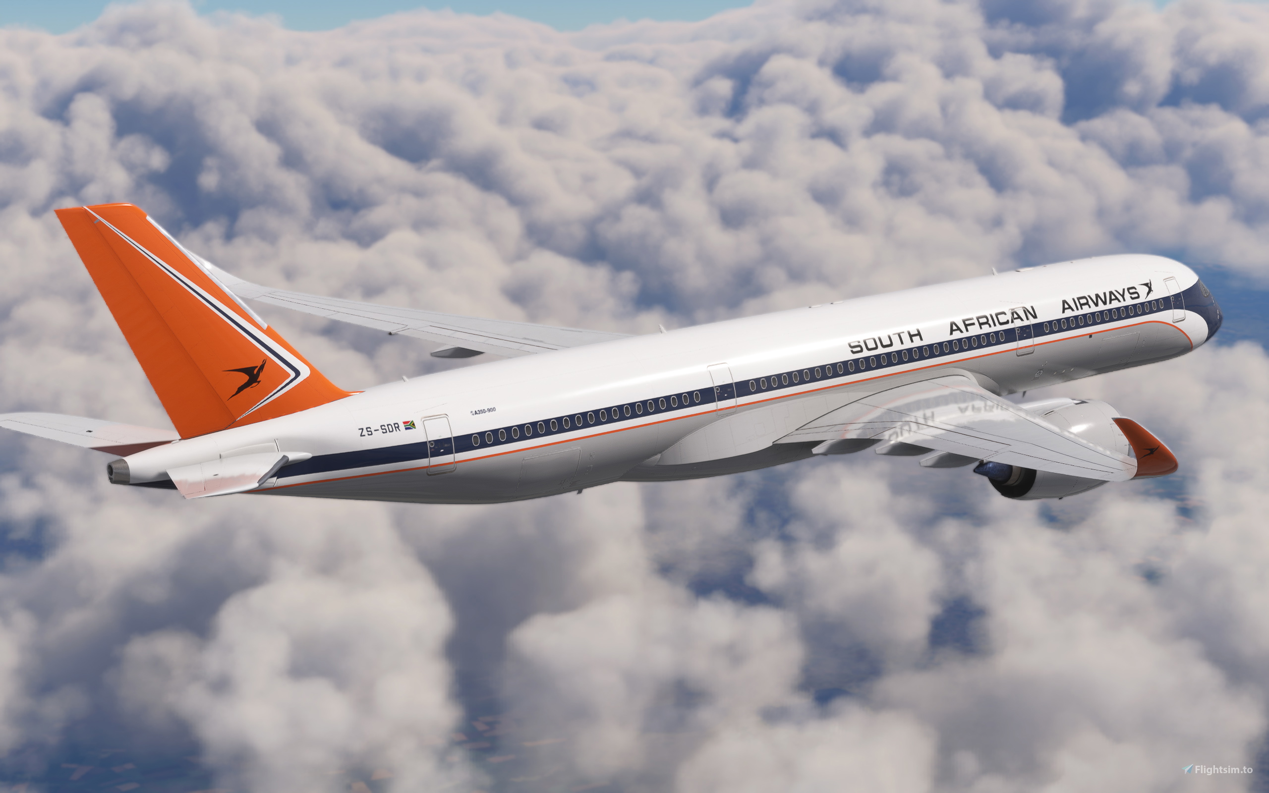 South African Airways A350-900 1970's Retro Livery Fictional の