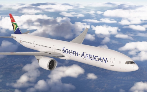 South African Airways Boeing 777-300ER PMDG ZS-SKX Fictional Large Titles