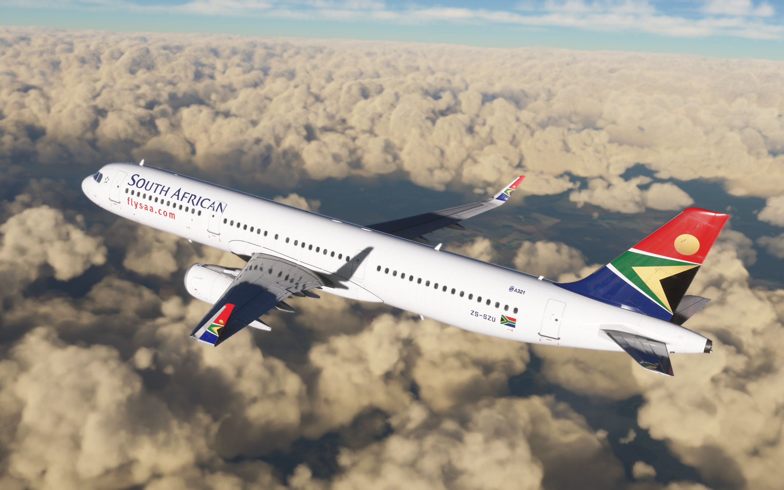 South African Airways Fenix A321 IAE ZS-SZU with Sharklets