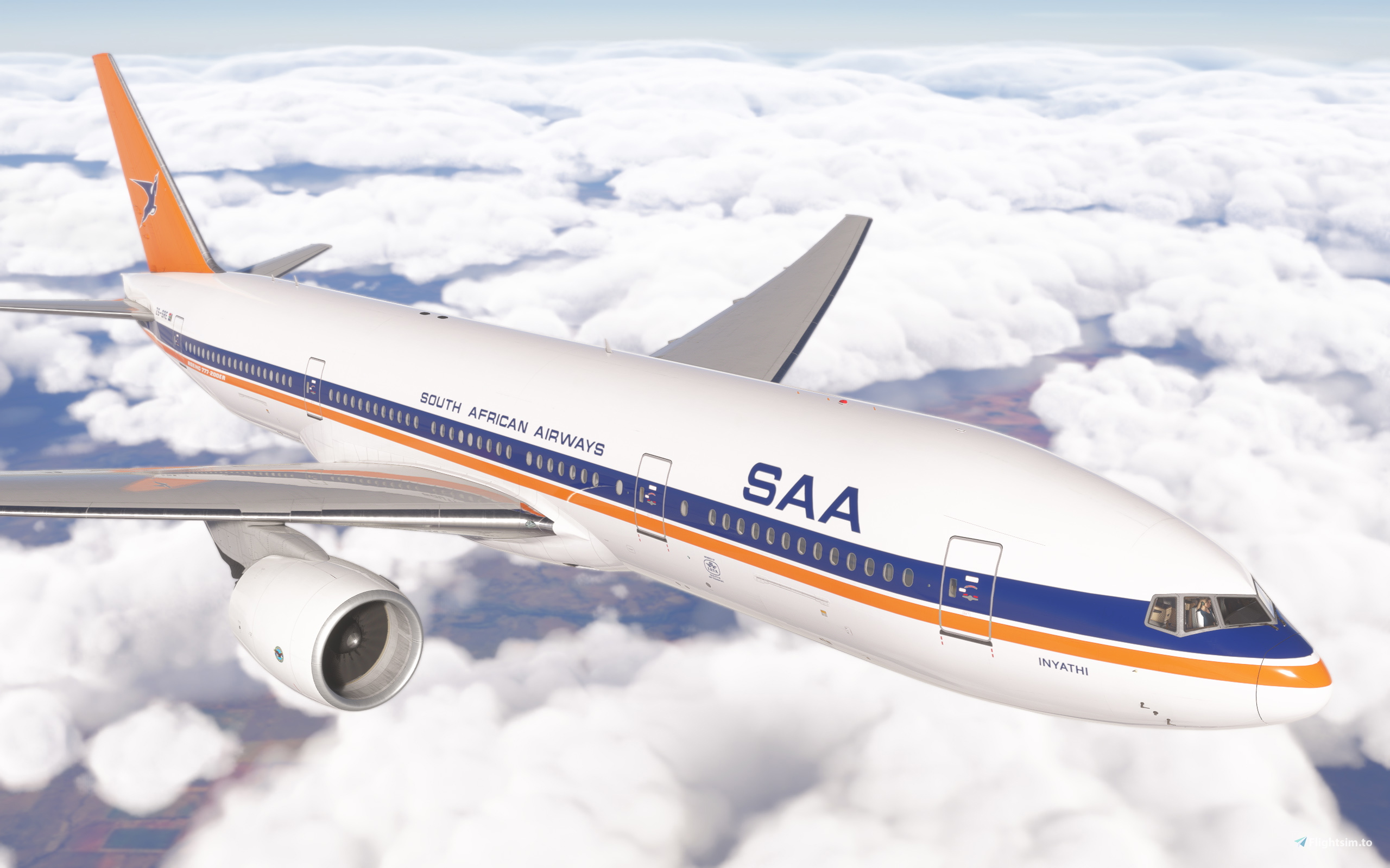 South African Airways Retro Boeing 777-200ER PMDG 3 Variants (Fictional ...