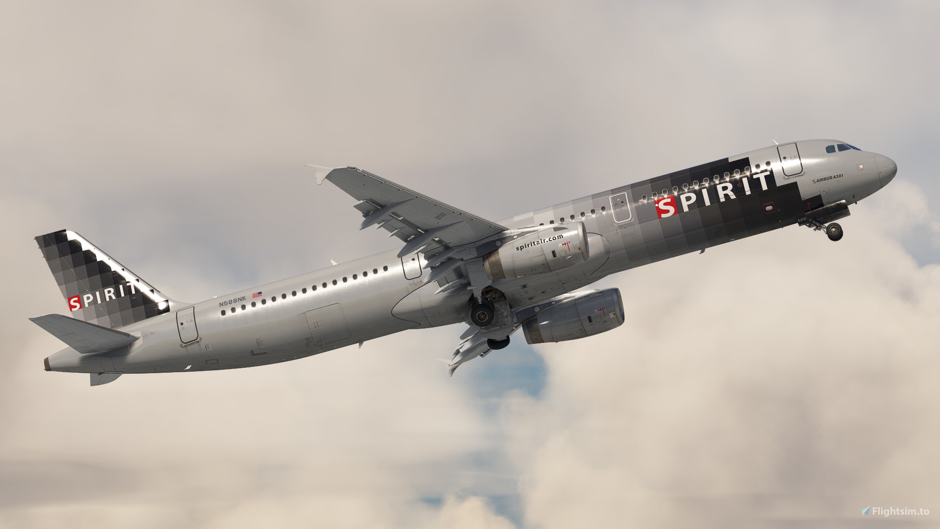 Spirit Airlines 'Silver Pixel' | N588NK | w/Cabin | Fenix A321 (8K
