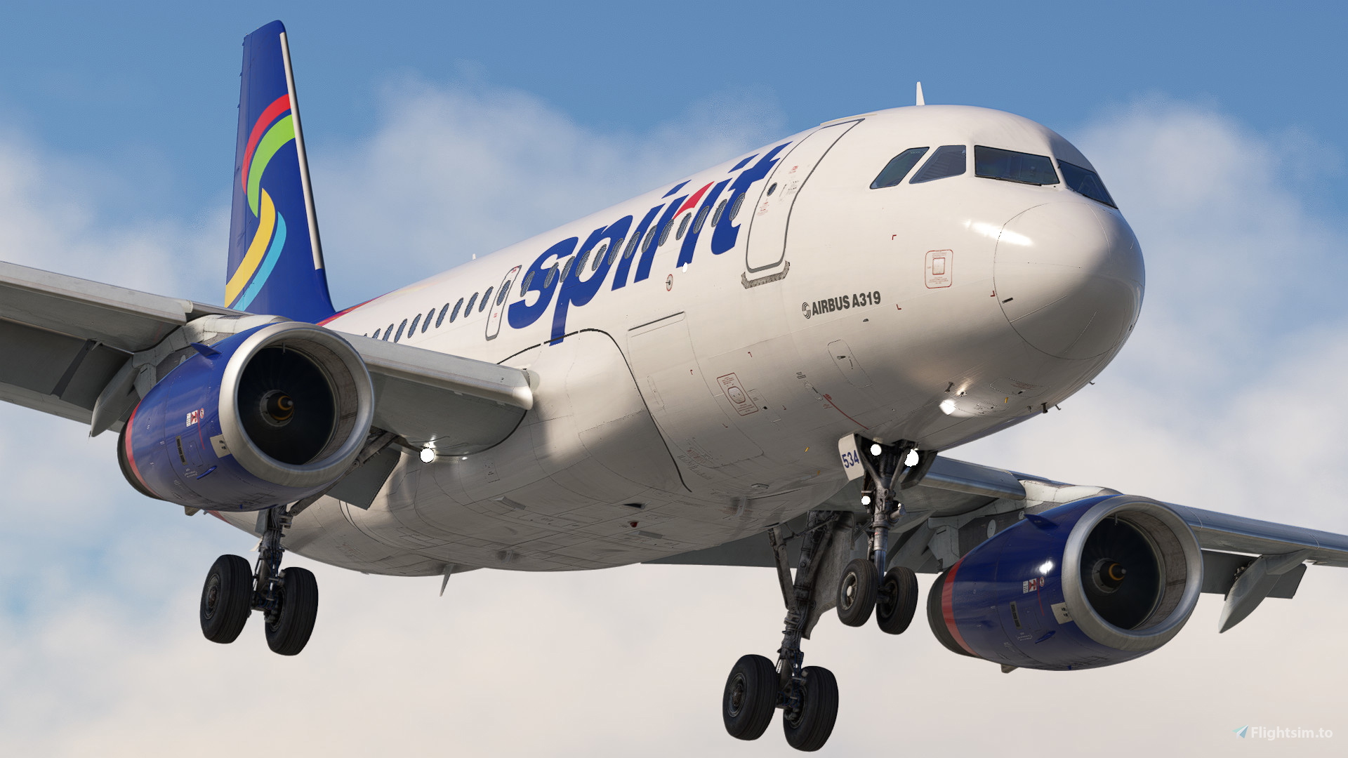 Spirit Airlines 'Skittles' | N534NK | w/Cabin | Fenix A319 (8K +