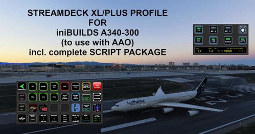 StreamDeck XL and SD+ Profile for iniBuilds A340-300 (AAO) 