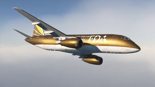Sukhoi Superjet 100-95 Fuji Dream Airlines JA09FJ (Gold Livery)