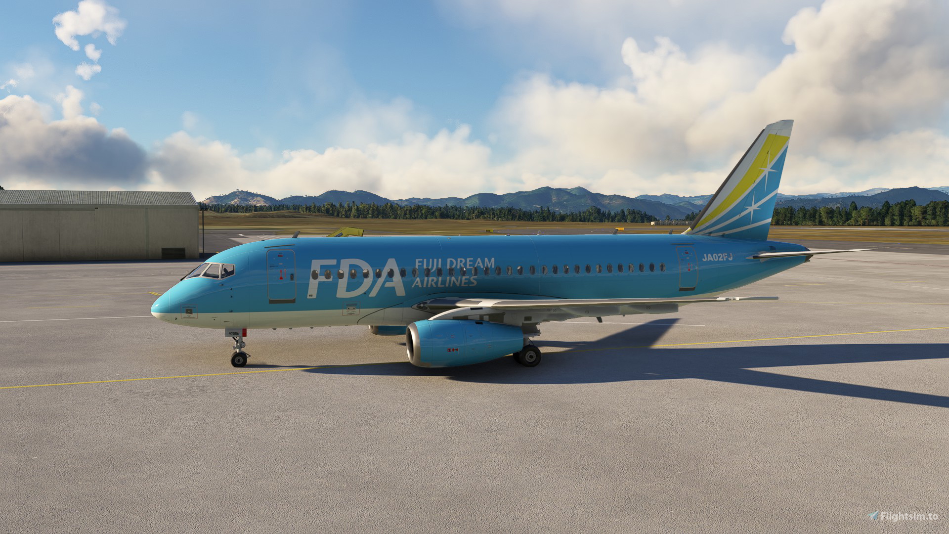 Sukhoi Superjet Fuji Dream Airlines JA02FJ (Light Blue) for