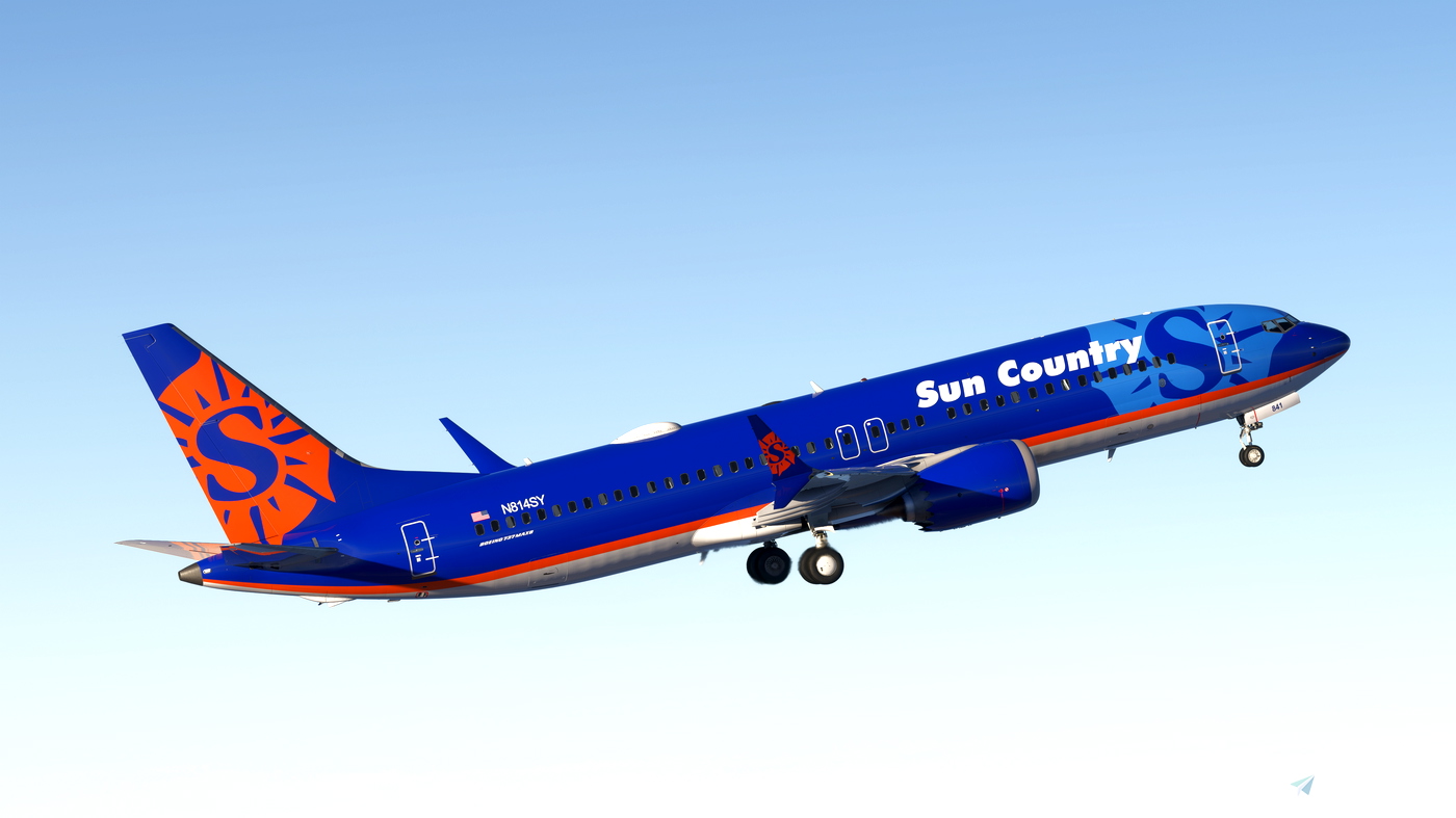 Sun Country N814SY Fictional Asobo Boeing 737 MAX 8 8K for Microsoft